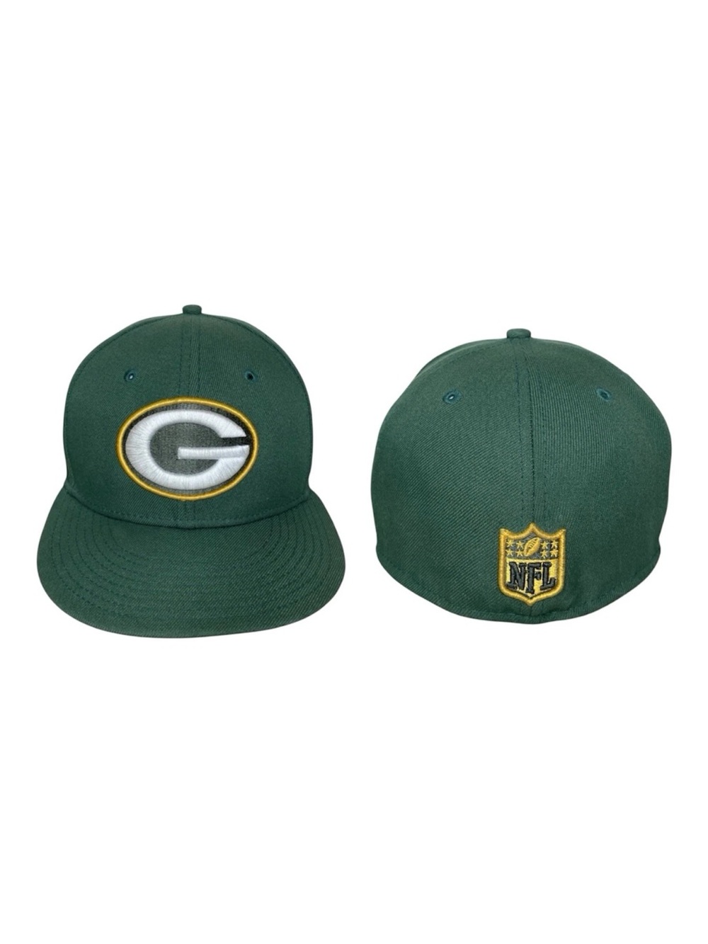 Green Bay Packers NFL New Era 59fifty Fitted Hat Cap 7 1/8 Green Embroidered
